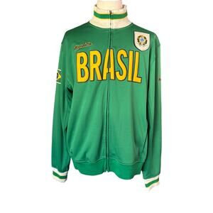 Mondetta Brasil Track Jacket Green Zip-Up Soccer Full Zip Retro Style XXL